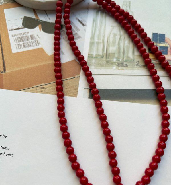  「カラーボールチェーンネックレス」|ネックレス|