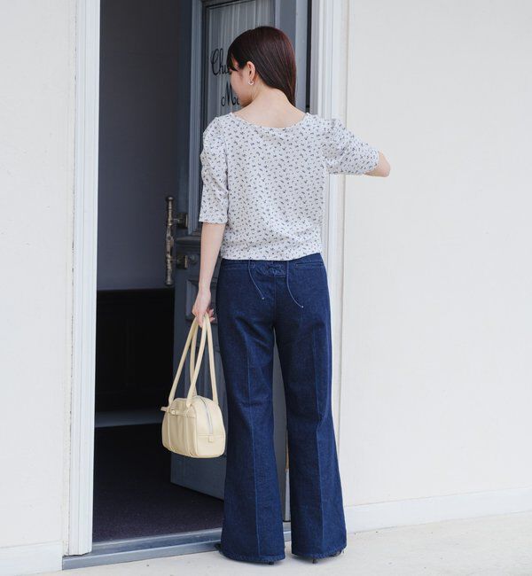  「小花柄ヘンリースクエアプルオーバー」|Tシャツ・カットソー|