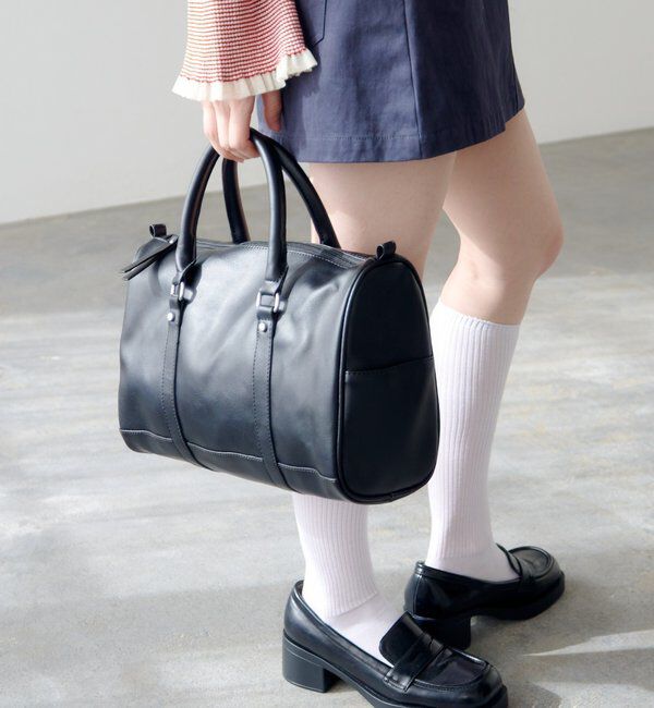  「【500mlペットボトル収納可】スタッズボストンバッグ」|ボストンバッグ|