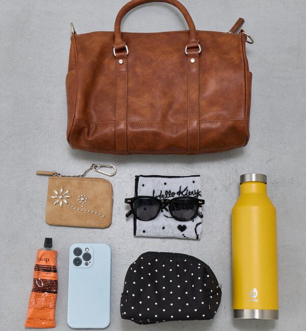  「【500mlペットボトル収納可】スタッズボストンバッグ」|ボストンバッグ|