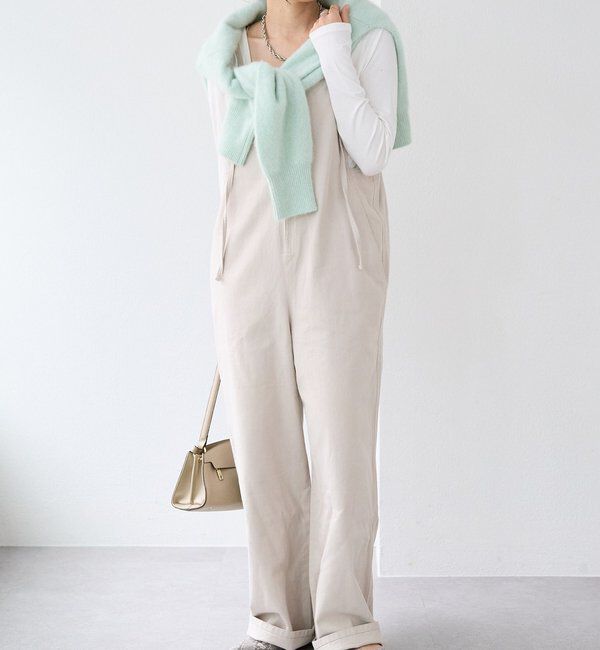  「【シーズン問わず使える】デニムサロペット」|ワンピース|グレージュ