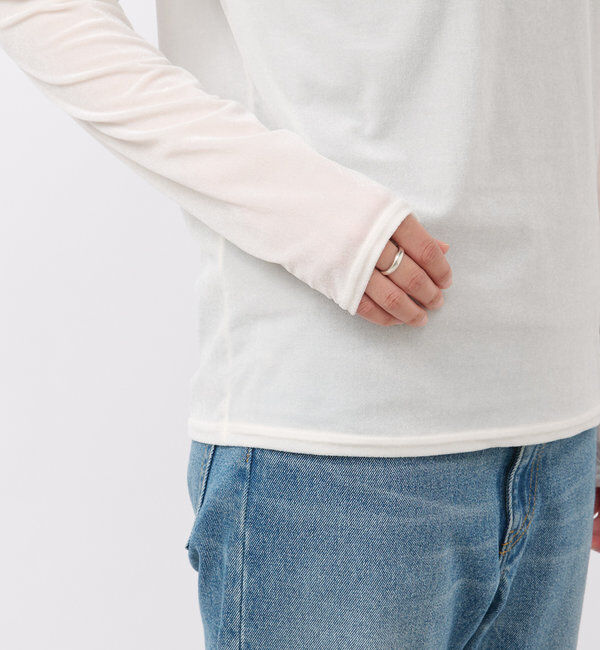  「【1枚でも様になる】シアーベロアロンT」|Tシャツ・カットソー|