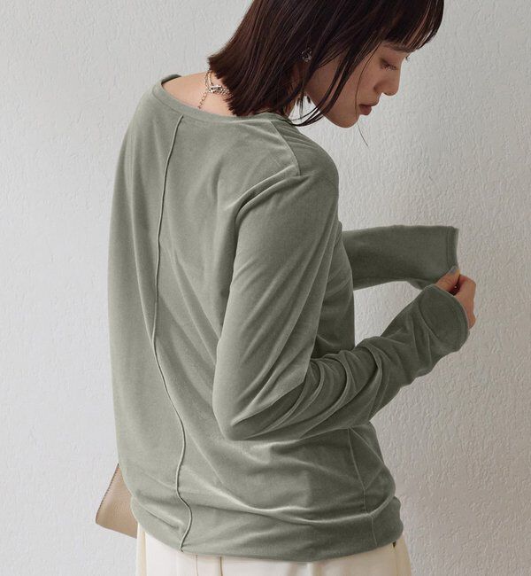  「【1枚でも様になる】シアーベロアロンT」|Tシャツ・カットソー|グレー