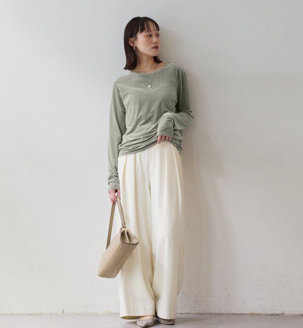  「【1枚でも様になる】シアーベロアロンT」|Tシャツ・カットソー|