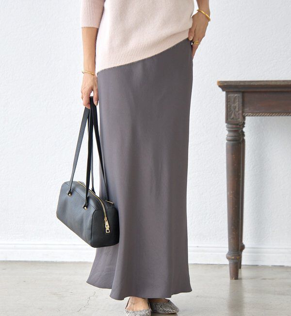  「【リラクシーな履き心地】ヴィンテージサテンバイアススカート」|スカート|