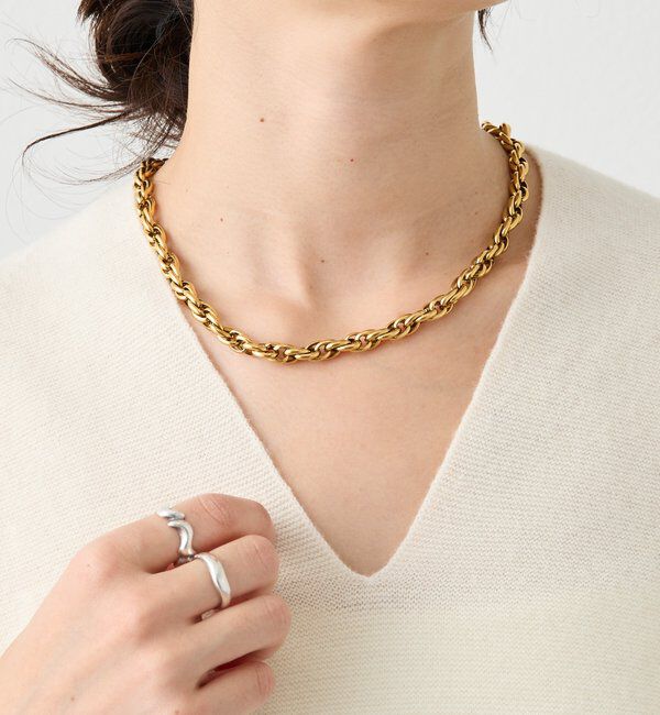  「【R.good（アールドットグッド）】編み込みチェーンネックレス」|ブローチ・コサージュ|