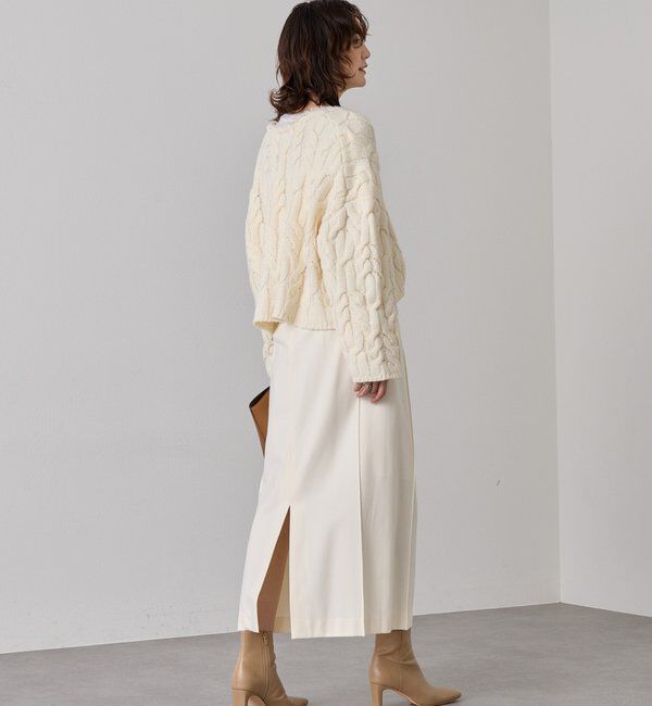  「【大人のこなれ感を演出】フリンジネックケーブルニット」|ニット・セーター|