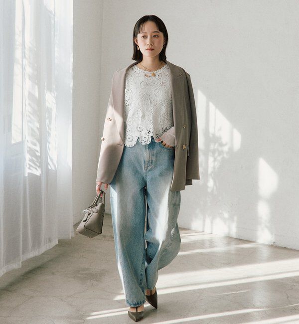  「【レイヤードに最適】チュールキリカエカットソー」|Tシャツ・カットソー|