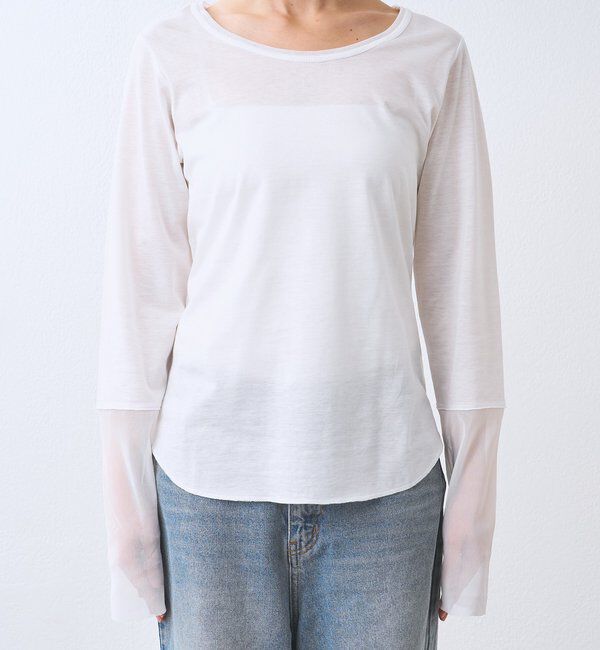  「【レイヤードに最適】チュールキリカエカットソー」|Tシャツ・カットソー|