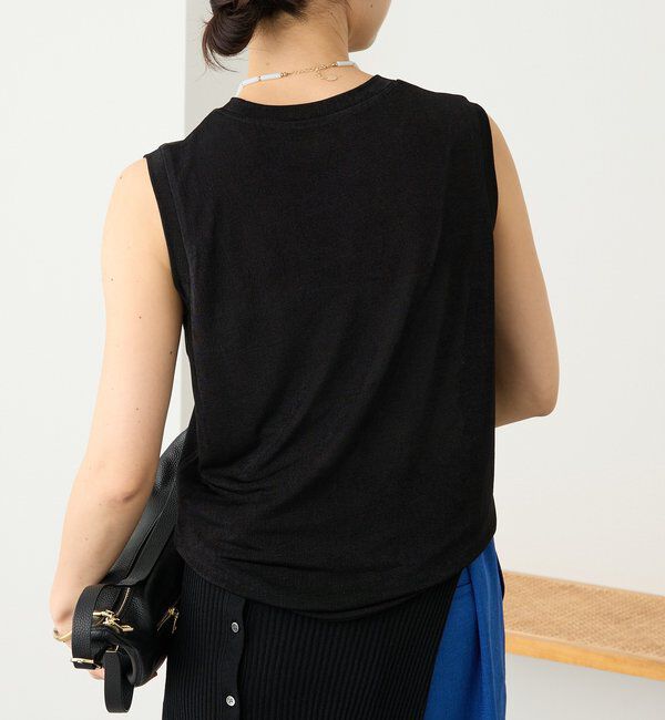  「予約【上品な光沢が目を引く】シャイニーノースリTee」|キャミソール|