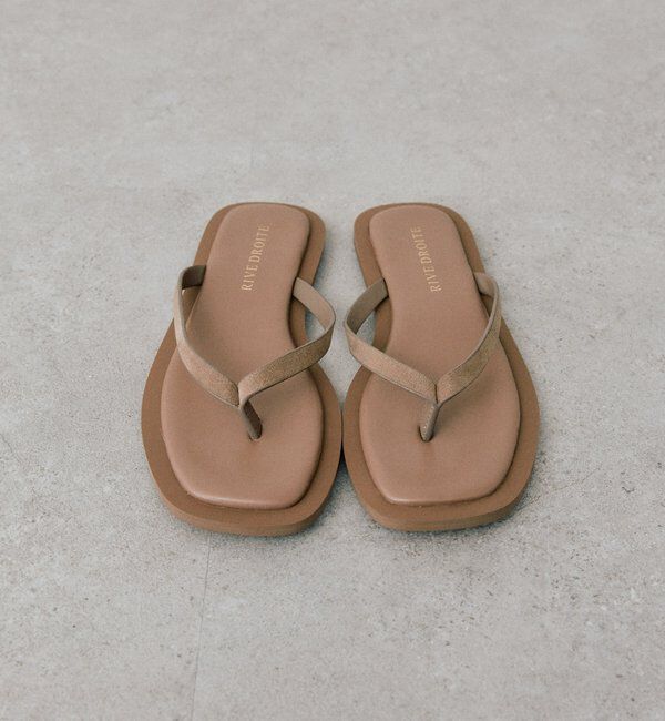  「予約【モードな印象に】スクエアトングコンビサンダル」|サンダル|