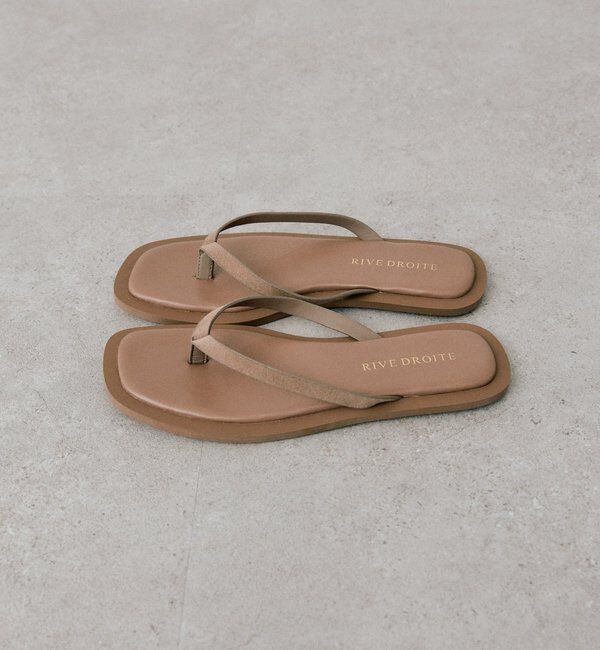  「予約【モードな印象に】スクエアトングコンビサンダル」|サンダル|