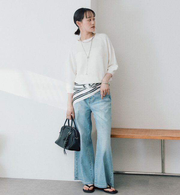  「予約【モードな印象に】スクエアトングコンビサンダル」|サンダル|