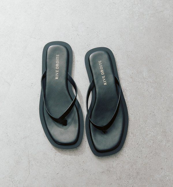  「予約【モードな印象に】スクエアトングコンビサンダル」|サンダル|