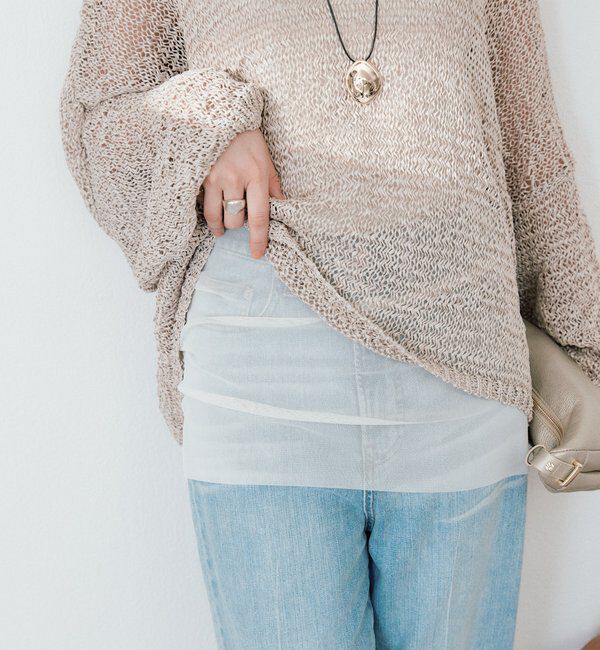  「予約【軽やかな抜け感を演出】チュールキリカエタンクトップ」|キャミソール|