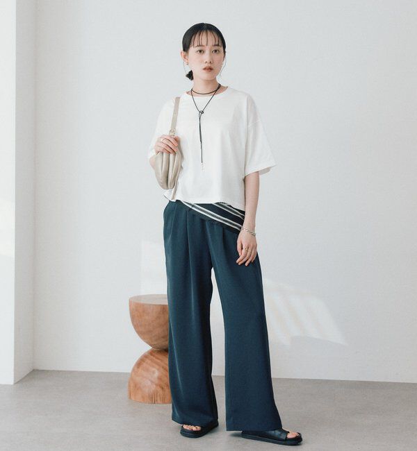  「予約【A・MONN(アモン)】suttoワイドパンツ」|チノ|