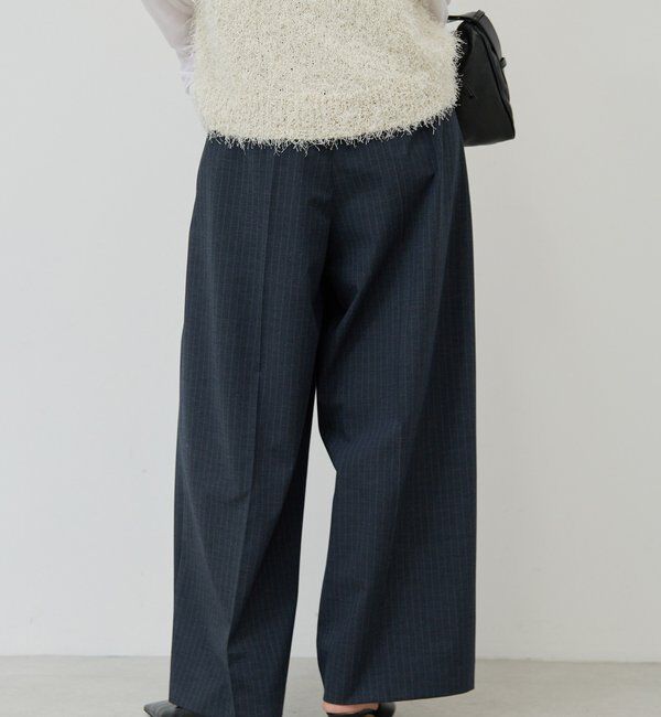  「【手洗い可能】【3サイズ展開】ストライプダブルタックパンツ」|チノ|