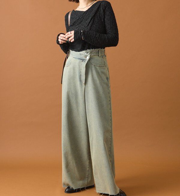  「レースオフショルロングTシャツ」|Tシャツ・カットソー|