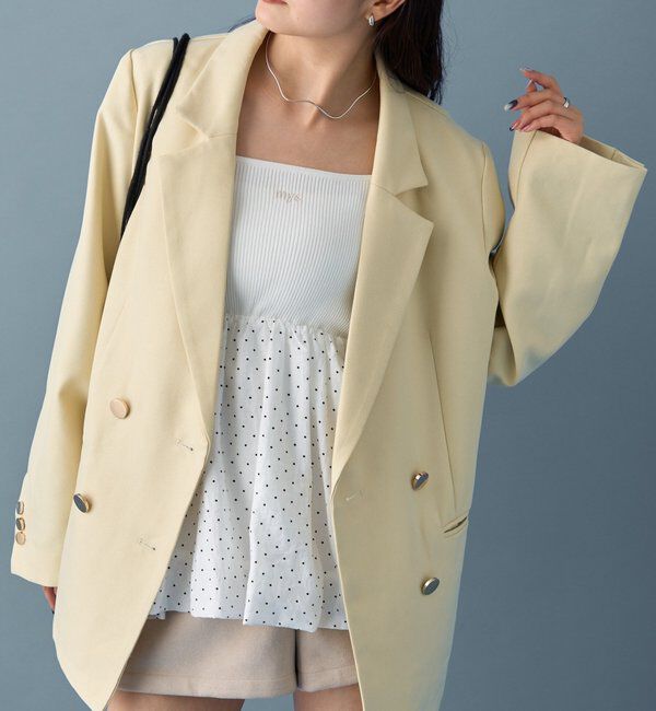  「金ボタンテーラードジャケット」|テーラードジャケット|イエロー