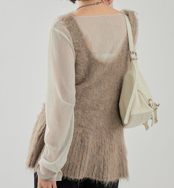  「シャギーニット ペプラムベスト」|ニット・セーター|