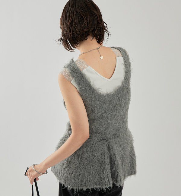  「シャギーニット ペプラムベスト」|ニット・セーター|