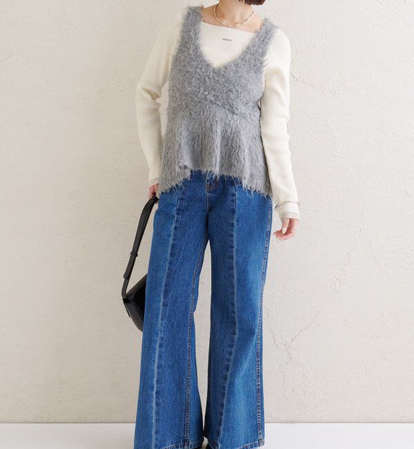  「シャギーニット ペプラムベスト」|ニット・セーター|