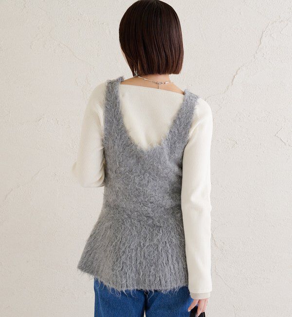  「シャギーニット ペプラムベスト」|ニット・セーター|