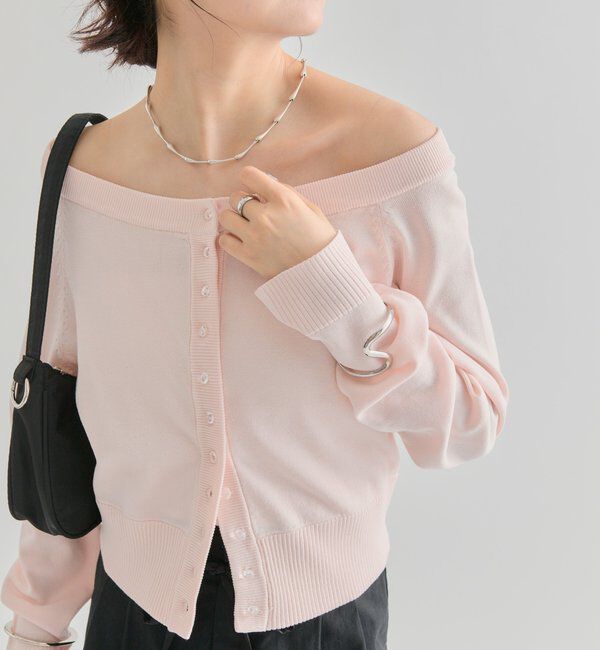  「クリアボタン カーディガン」|カーディガン|