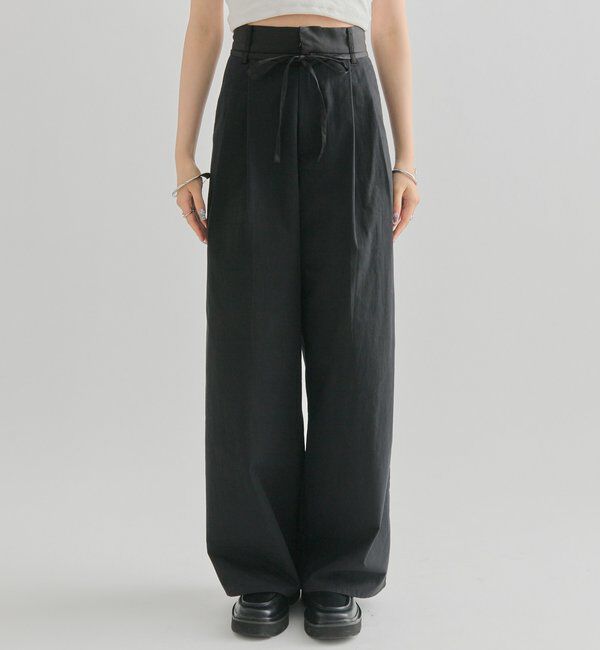  「サテンベルトパンツ」|チノ|