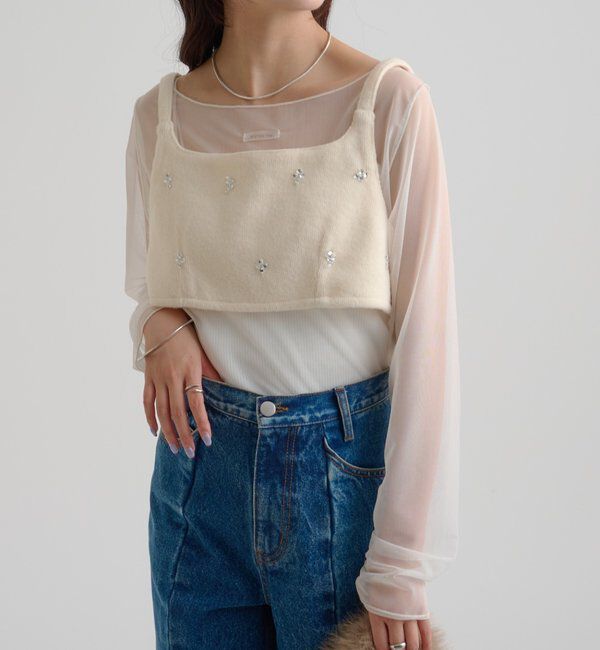  「ウールライク ビジュービスチェ」|シャツ・ブラウス|