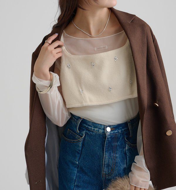  「ウールライク ビジュービスチェ」|シャツ・ブラウス|