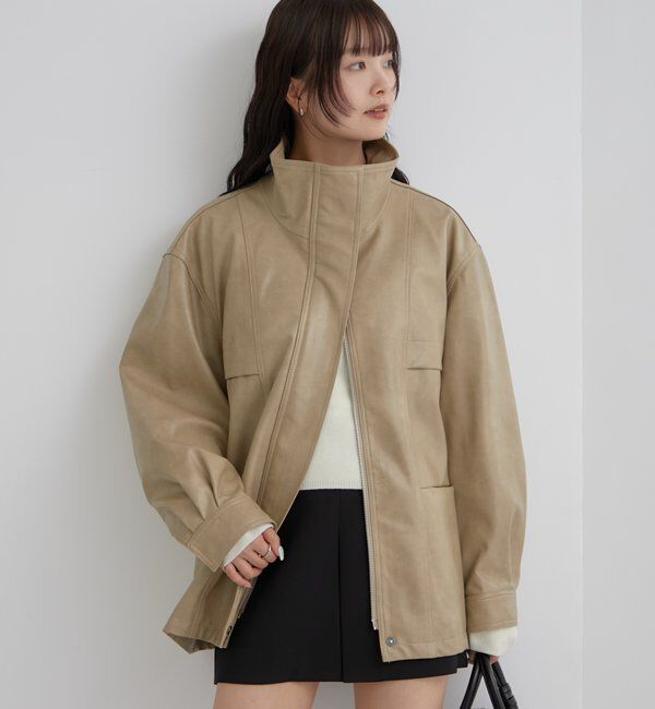  「ドロストフェイクレザーブルゾン」|ブルゾン・スタジャン|