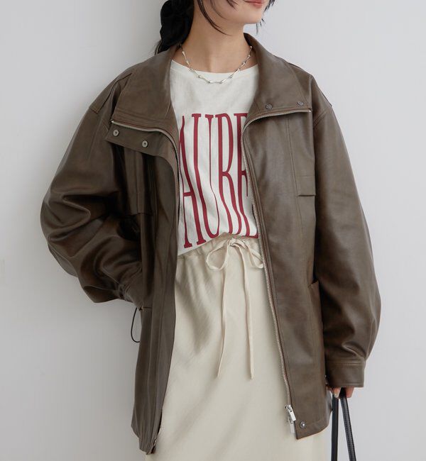  「ドロストフェイクレザーブルゾン」|ブルゾン・スタジャン|