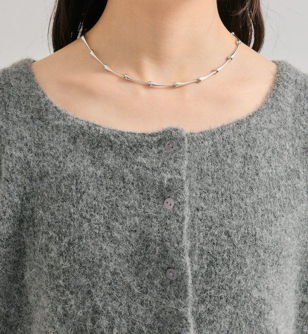  「スクエアネックニットカーディガン」|カーディガン|