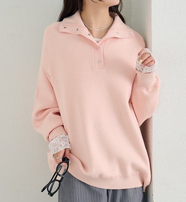  「スウェットライクヘンリーニット」|ニット・セーター|