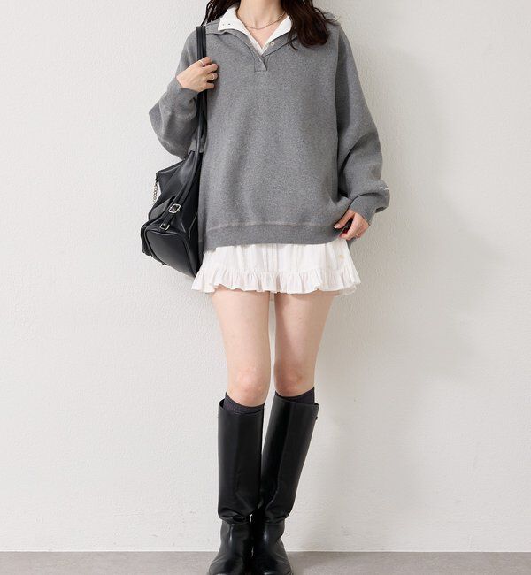  「スウェットライクヘンリーニット」|ニット・セーター|