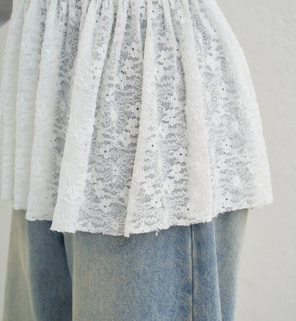  「Vギャザーレースキャミソール」|シャツ・ブラウス|