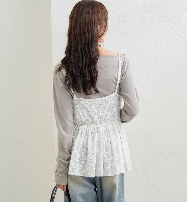  「Vギャザーレースキャミソール」|シャツ・ブラウス|
