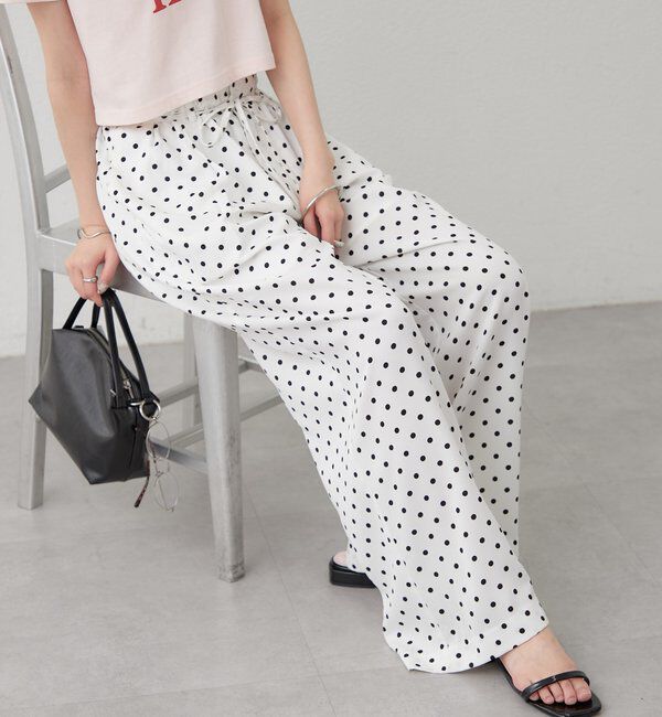  「ドットWベルトパンツ」|チノ|オフホワイト
