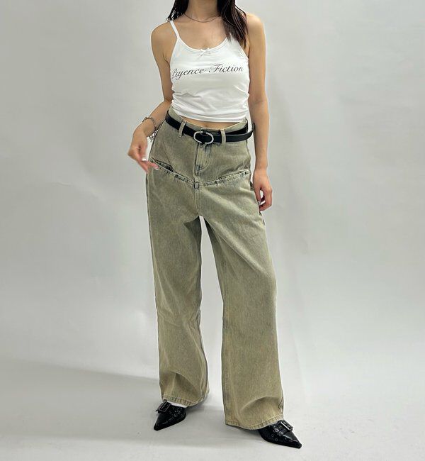  「《UNISEX / サイズ展開あり》スラッシュポケットブラストワイドデニム」|デニム|