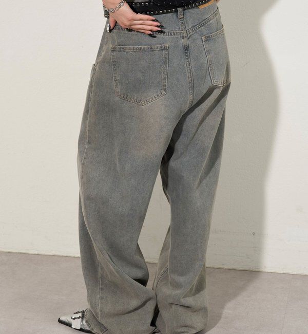  「《UNISEX / サイズ展開あり》スラッシュポケットブラストワイドデニム」|デニム|