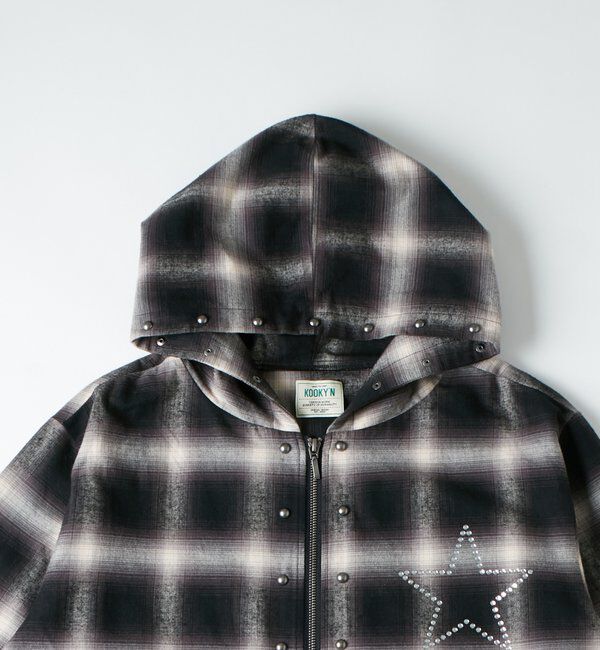  「【UNISEX】KOOKY'N スタースタッズフードシャツ」|シャツ・ブラウス|