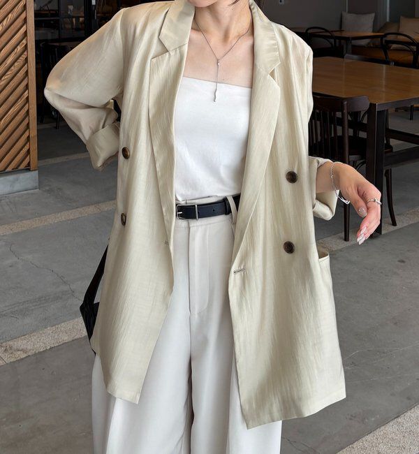  「【全骨格細見え/オフィスコーデにも◎】ライトテーラージャケット」|テーラードジャケット|