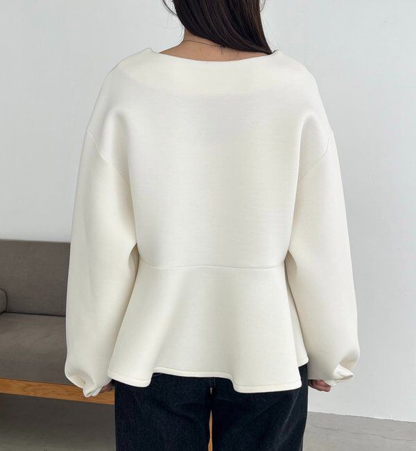  「【スタイルアップが叶う/伸縮性◎】ペプラムジップカーディガン」|Tシャツ・カットソー|