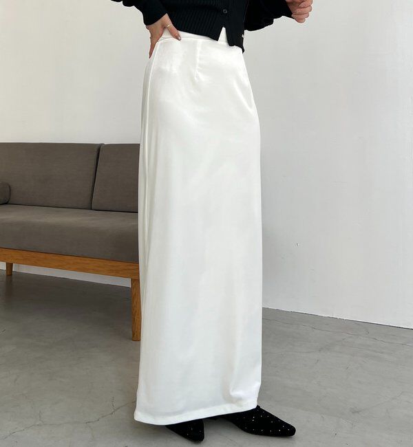  「【低身長サイズあり】ベロアIラインスカート」|スカート|