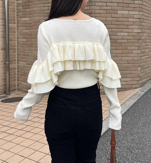  「【2WAYで着用可能】ベアフリルニット」|ニット・セーター|