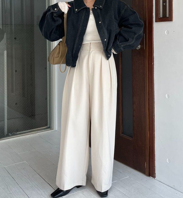  「【サイズ展開あり/セットアップ対応】ラウンドデニムブルゾン」|ブルゾン・スタジャン|