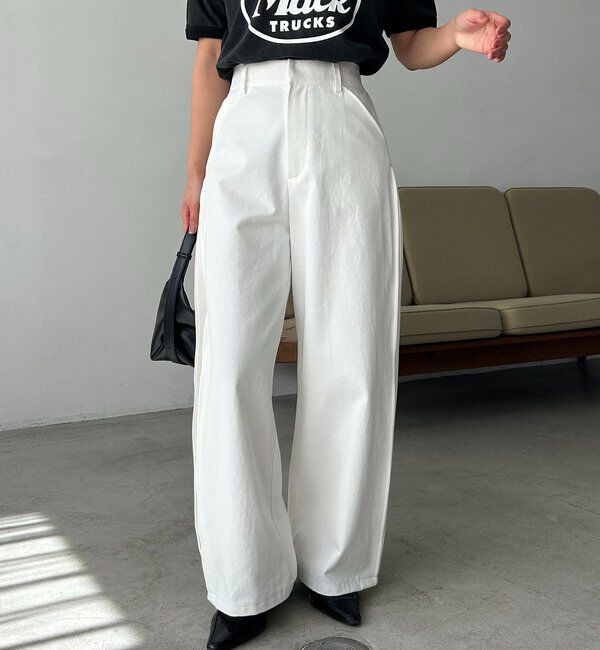  「【低身長サイズあり】サイドタックパンツ」|チノ|