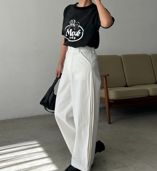  「【低身長サイズあり】サイドタックパンツ」|チノ|