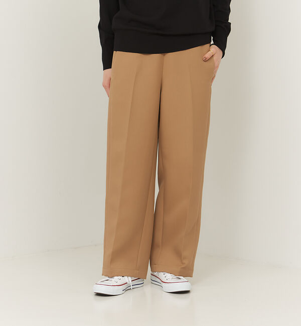 collex「【手洗い可能】セミワイドラインパンツ」|その他|ベージュ